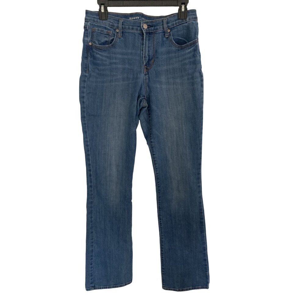 Old Navy Womens Blue Curvy Profile Straight-Leg Denim Jeans Size 12 Regular